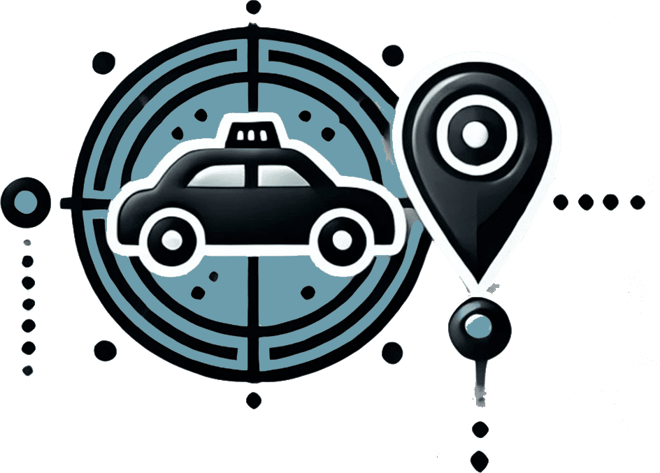 logo carbotaxi24h con tonos grises y azul apagado